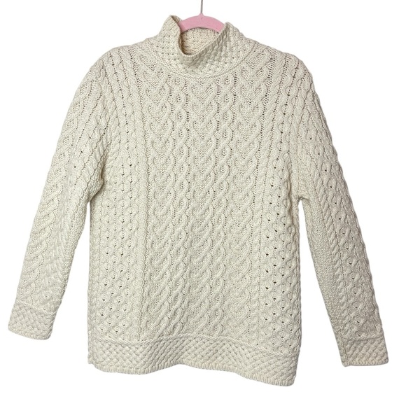 ARAN MOR Ireland Fisherman’s Merino Wool Cable Knit Pullover Sweater - Picture 8 of 16